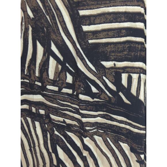 Nic+Zoe Zebra Striped V-Neck Blouse - Size PP - Cream & Brown Animal Casual Top - Picture 3 of 8